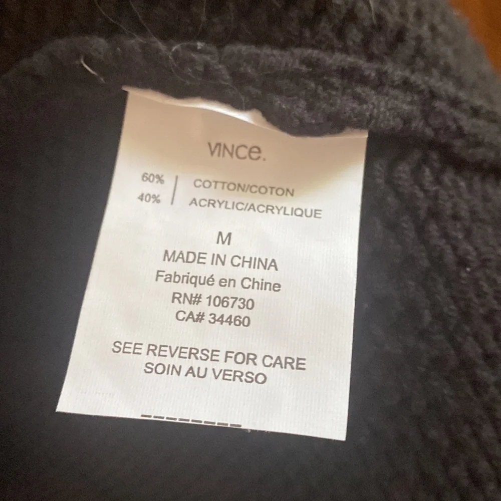 Vince chunky knit black cotton blend cardigan